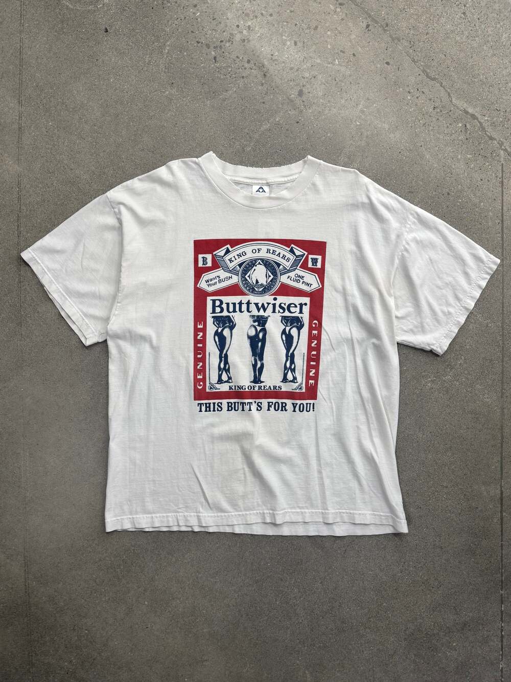 Vintage Buttwiser King Of Rears Parody T-Shirt - XL